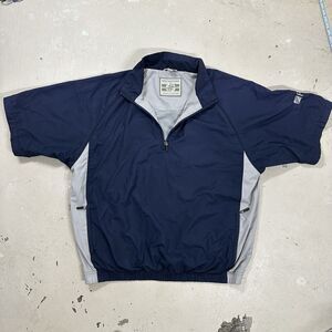 Destinations PCI Windbreaker Men's XL Navy 1/4 Zip Pullover Rain Short Sleeve